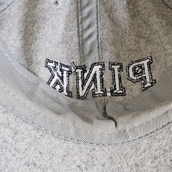 Victoria's Secret PINK  Wool Polyester Grey Hat Cap Adjustable Embroidered Logo - Picture 12 of 16